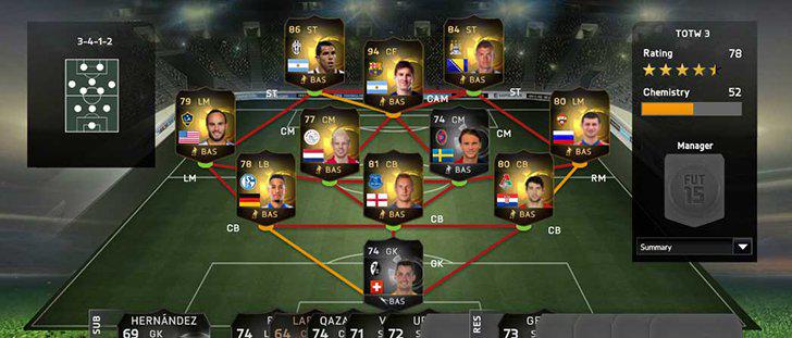 FIFA 15 Ultimate Team's screenshots