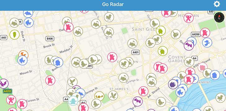Go Radar's screenshots