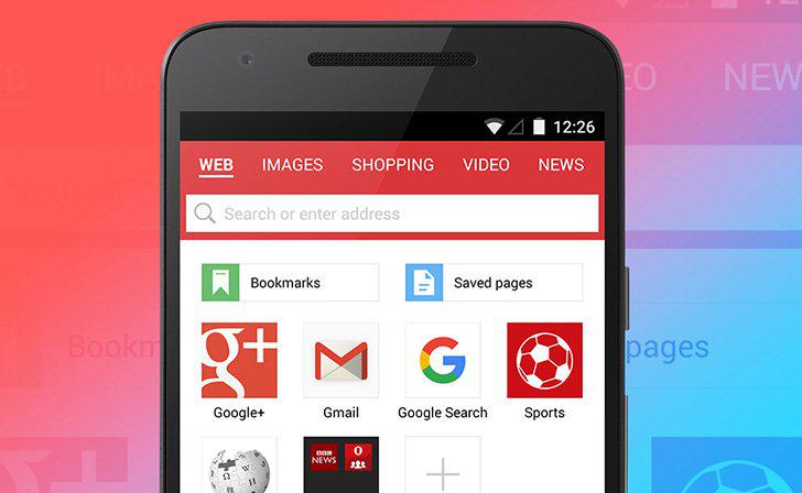 Opera Mini's screenshots