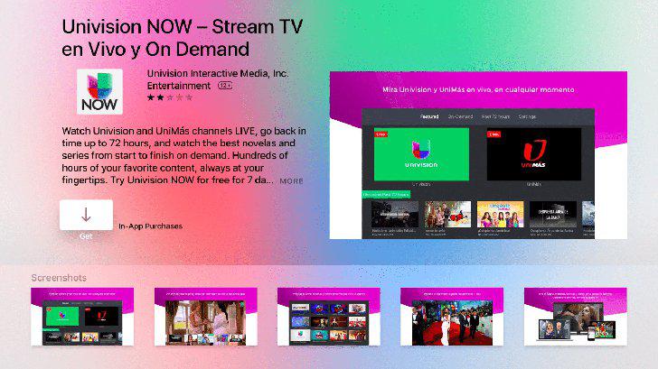 Univision NOW's screenshots