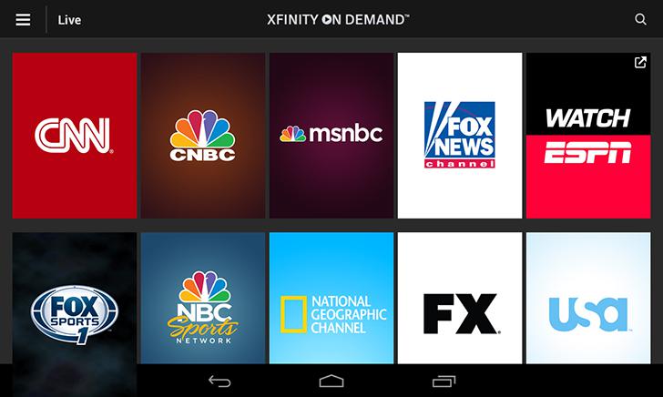 XFINITY TV Go's screenshots