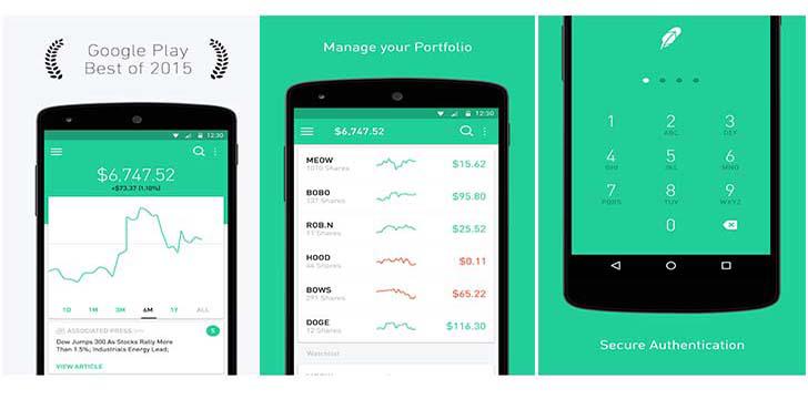 Robinhood's screenshots