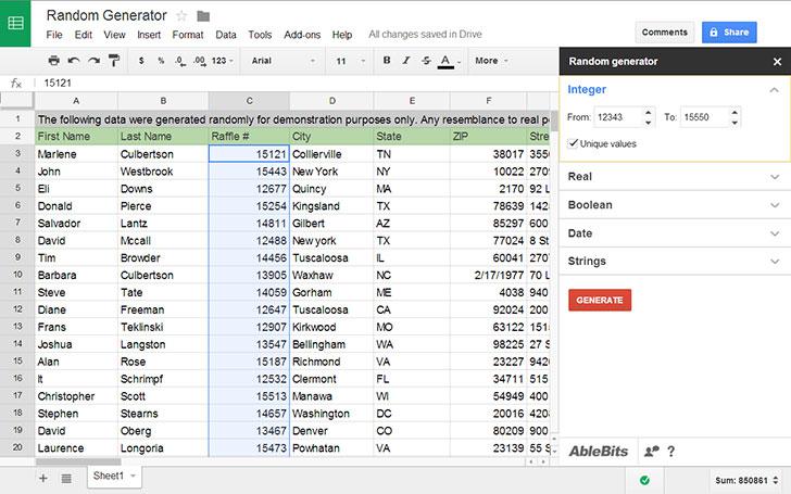 Google Sheets's screenshots