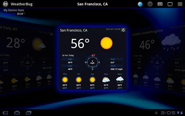 WeatherBug's screenshots